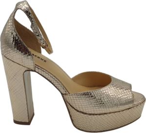 Lola Cruz Hoge hak sandalen met reptiel-effect Geel Dames