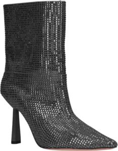 Lola Cruz Puntige enkellaars met strass Zwart Dames