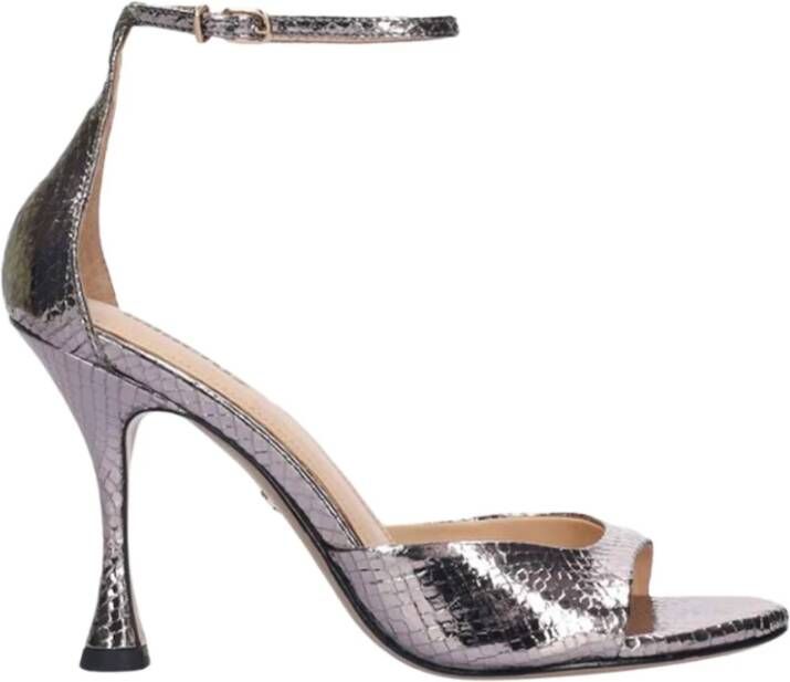 Lola Cruz Reptiel Stijl Metallic Sandaal Pink Dames