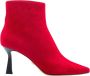 Lola Cruz Rode Suède Kitten Heel Enkellaars Red Dames - Thumbnail 1