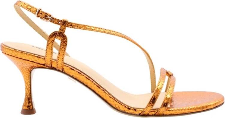 Lola Cruz Stijlvolle Hoge Hak Sandalen Oranje Dames