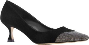 Lola Cruz Stijlvolle Su?de en Strass Slippers Zwart Dames
