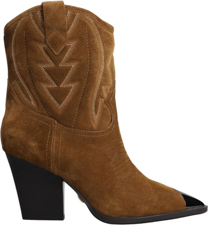 Lola Cruz Suede Western Style Camel Boots Brown Dames