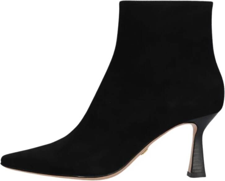 Lola Cruz Zwarte Suède Puntige Enkellaarzen Black Dames - Foto 3