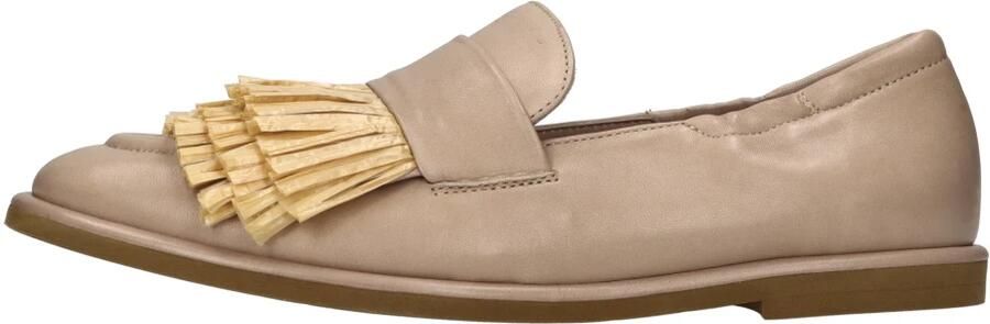 LORENA PAGGI Leren Mocassins met Raffia Franje