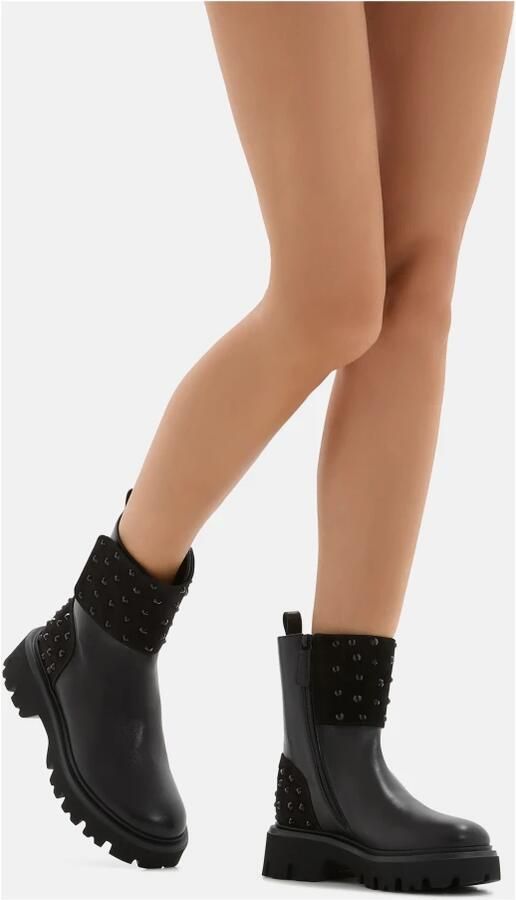 Loriblu Crystals versierde nappa leren combat enkelboots - Foto 2