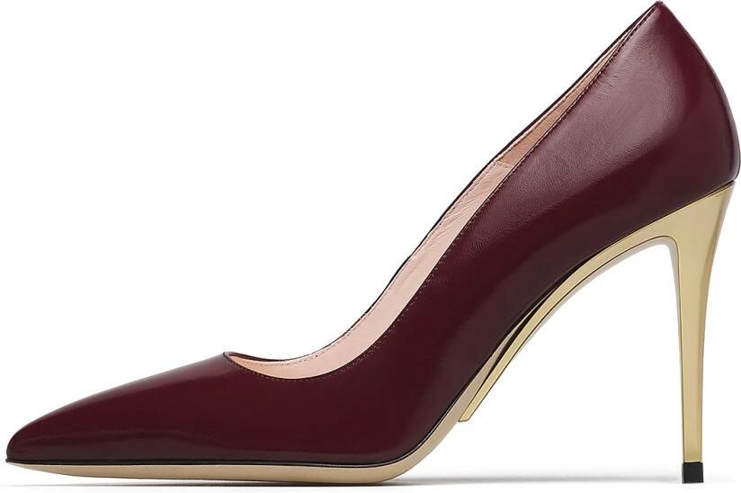 Loriblu Glanzende leren pump met sculptuurhak