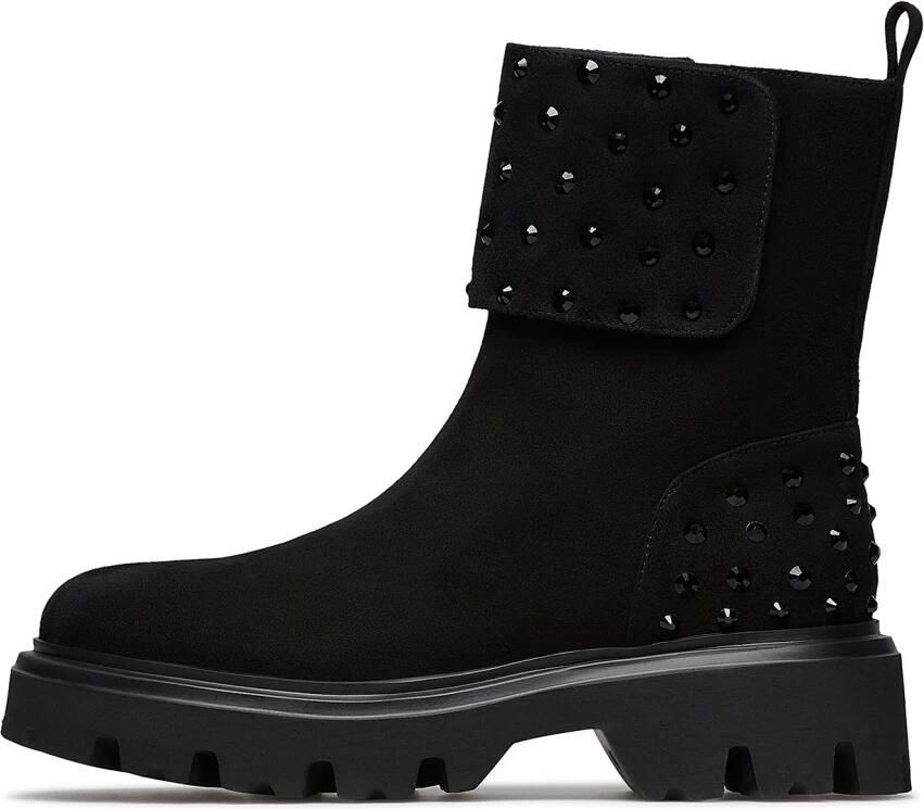 Loriblu Crystals Embellished Combat Ankle Boots