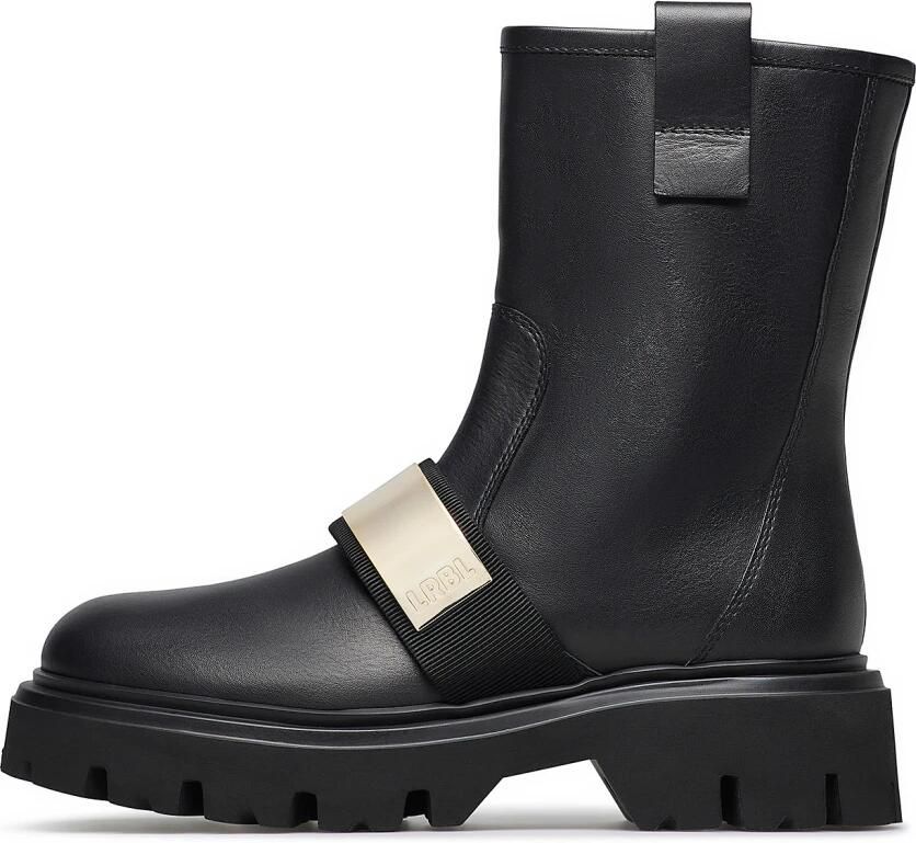Loriblu Logo plaque kalfsleren combat boots