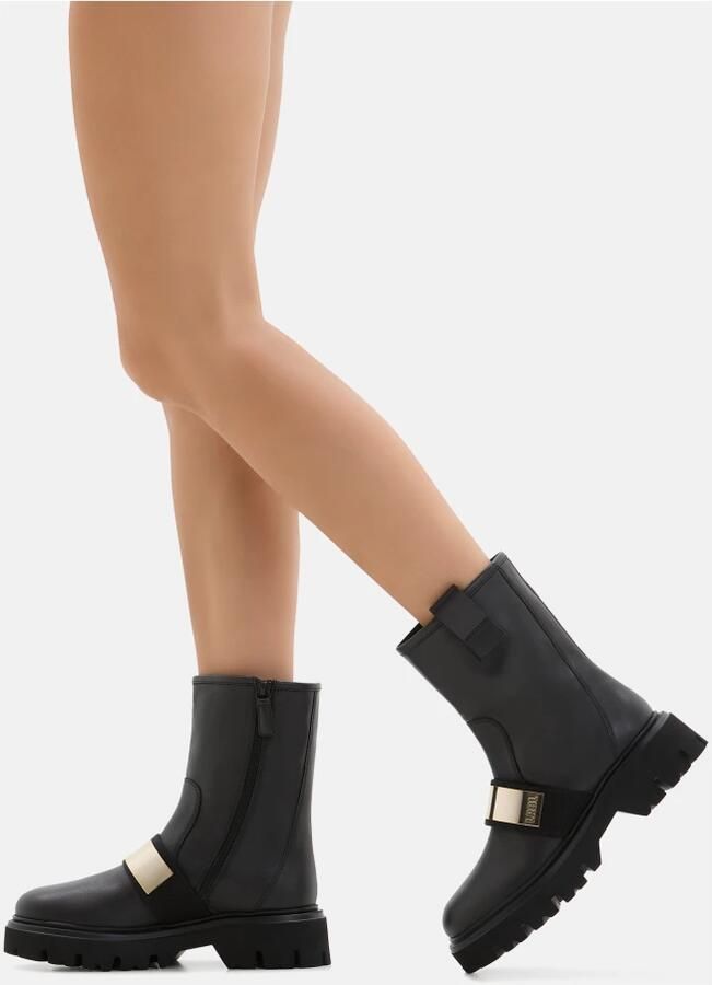 Loriblu Logo plaque kalfsleren combat boots - Foto 2