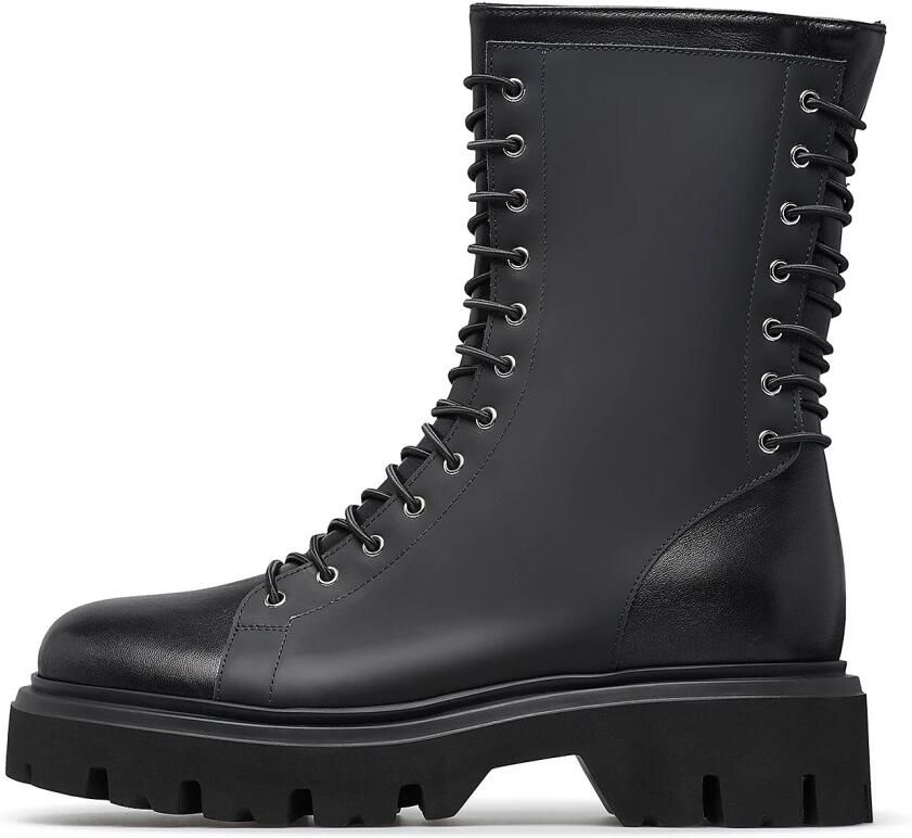 Loriblu Rubberized Calfskin Combat Boots