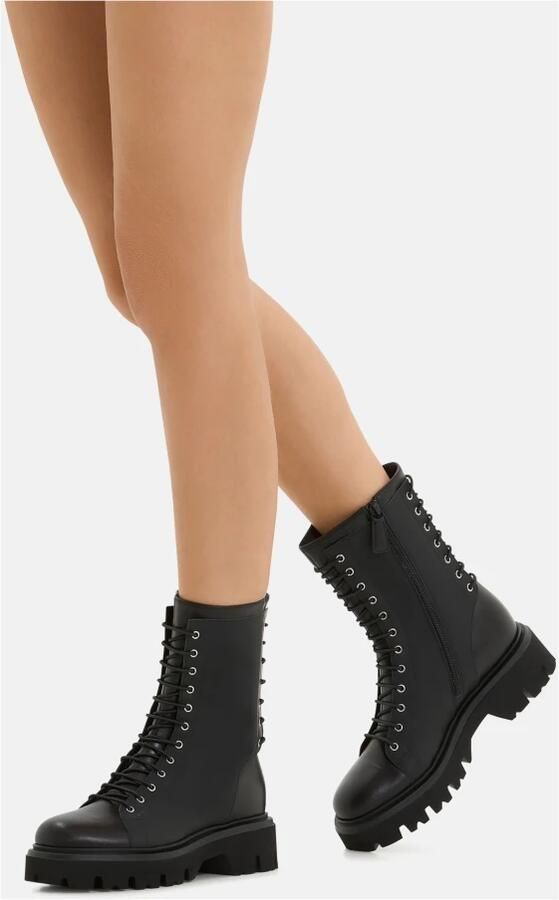 Loriblu Rubberized Calfskin Combat Boots - Foto 2