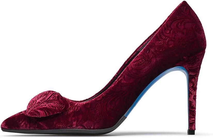 Loriblu Ruby Damask Velvet Pumps with Accessory