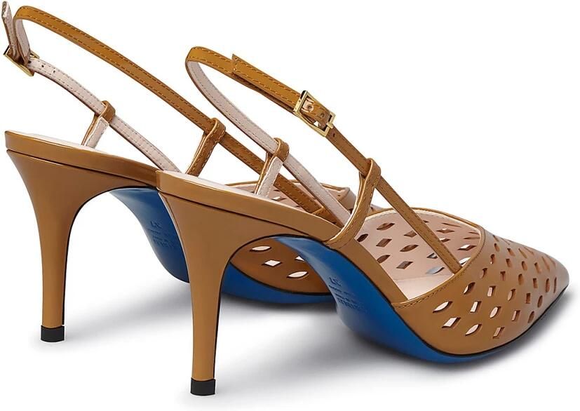 Loriblu Slingback in roestkleurig lakleer met geometrische motieven - Foto 5