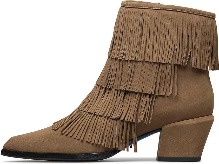 Loriblu Texan-stijl enkelboots van suède met franjes