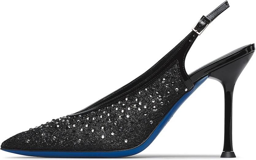 Loriblu Tricot and Patent Jewel Slingbacks