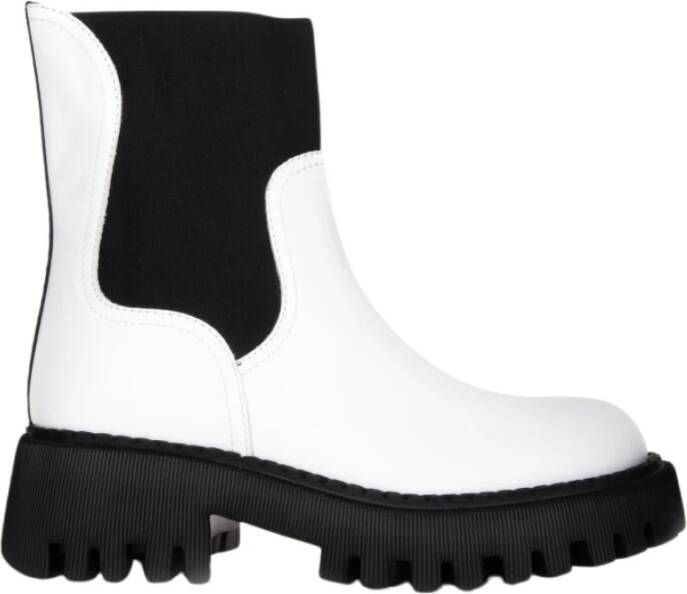 Loriblu Witte leren enkellaarsjes White Dames