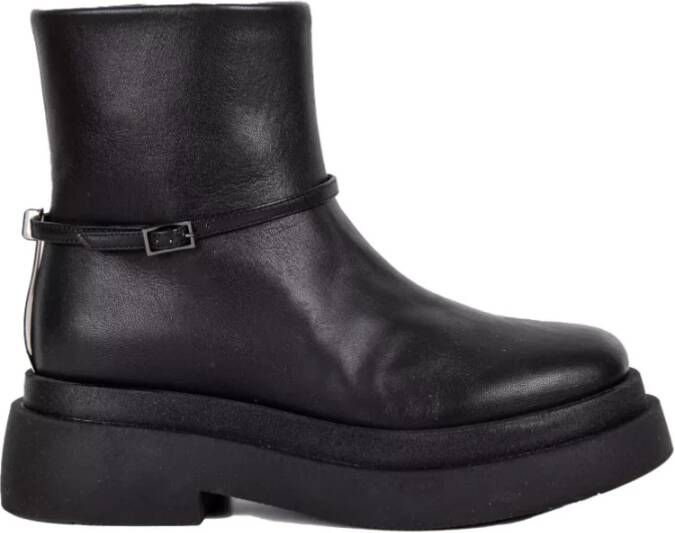 Loriblu Zwarte Leren Enkellaarzen Black Dames