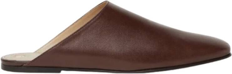 Loro Piana Bruin leren platte muil schoen