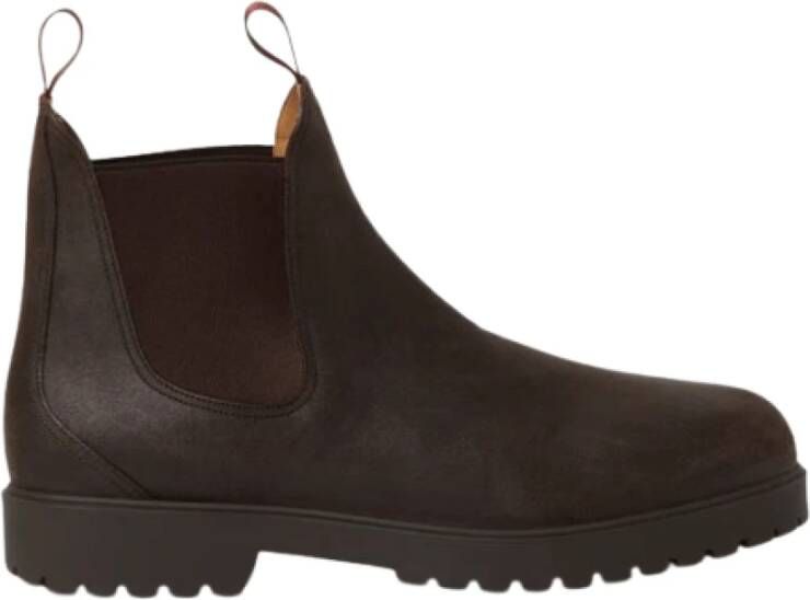 Loro Piana Bruine Leren Chelsea Boots met Kummel-Kleurige Lus - Foto 2