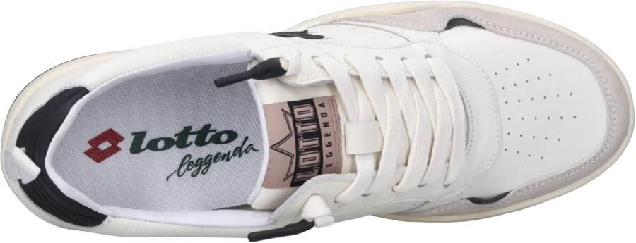 Lotto Witte Leren Sneakers met Suède Inzetstukken White Heren - Foto 5