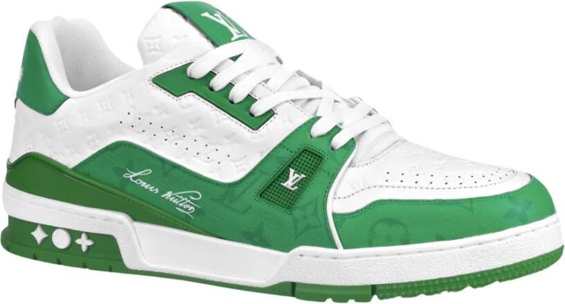 Louis Vuitton Beperkte Editie Handtekening Groen Wit Trainer Green Heren