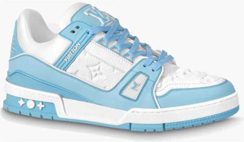 Louis Vuitton Beperkte Oplage Lage Top Sneakers Wit Blauw Blue Heren