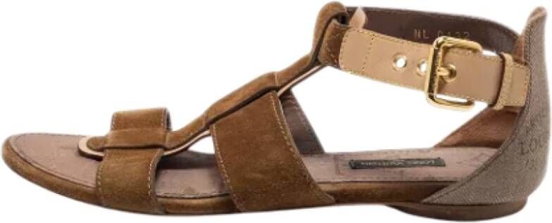 Louis Vuitton Vintage Pre-owned Canvas sandals Brown Dames