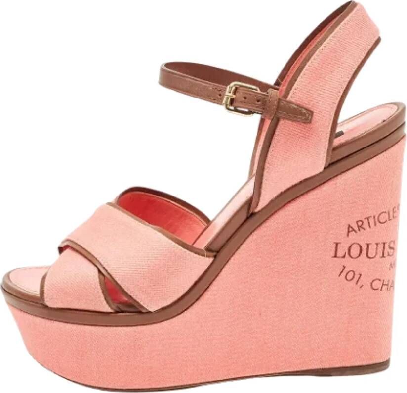 Louis Vuitton Vintage Pre-owned Canvas sandals Pink Dames