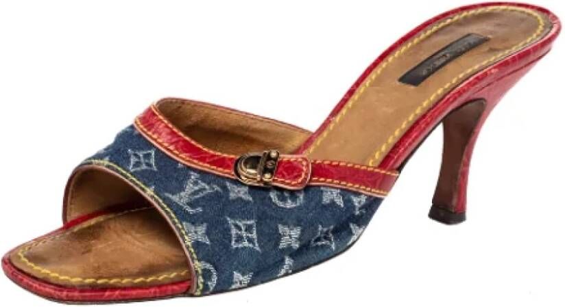 Louis Vuitton Vintage Pre-owned Denim sandals Blue Dames