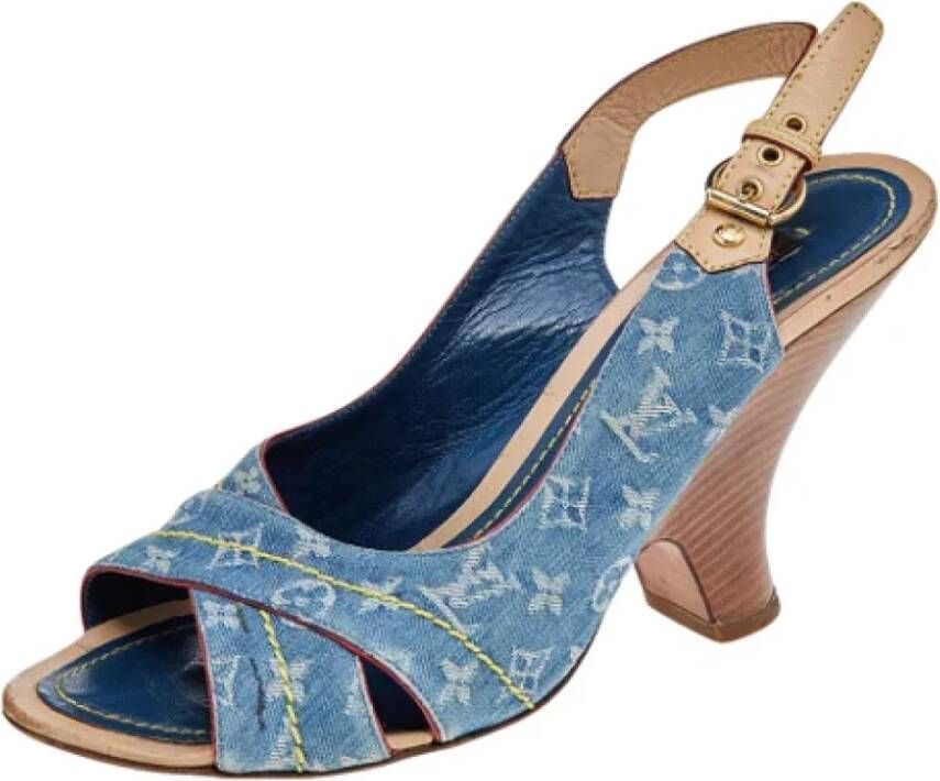 Louis Vuitton Vintage Pre-owned Denim sandals Blue Dames