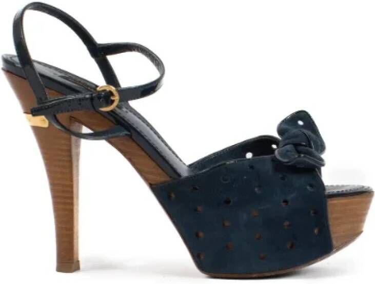 Louis Vuitton Vintage Pre-owned Fabric heels Blue Dames