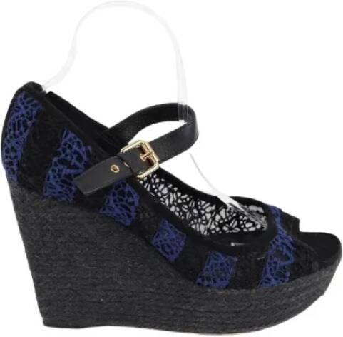Louis Vuitton Vintage Pre-owned Fabric sandals Black Dames