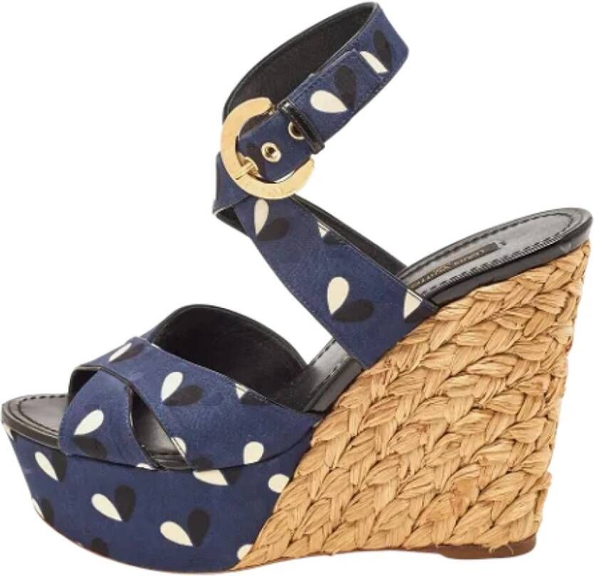 Louis Vuitton Vintage Pre-owned Fabric sandals Blue Dames