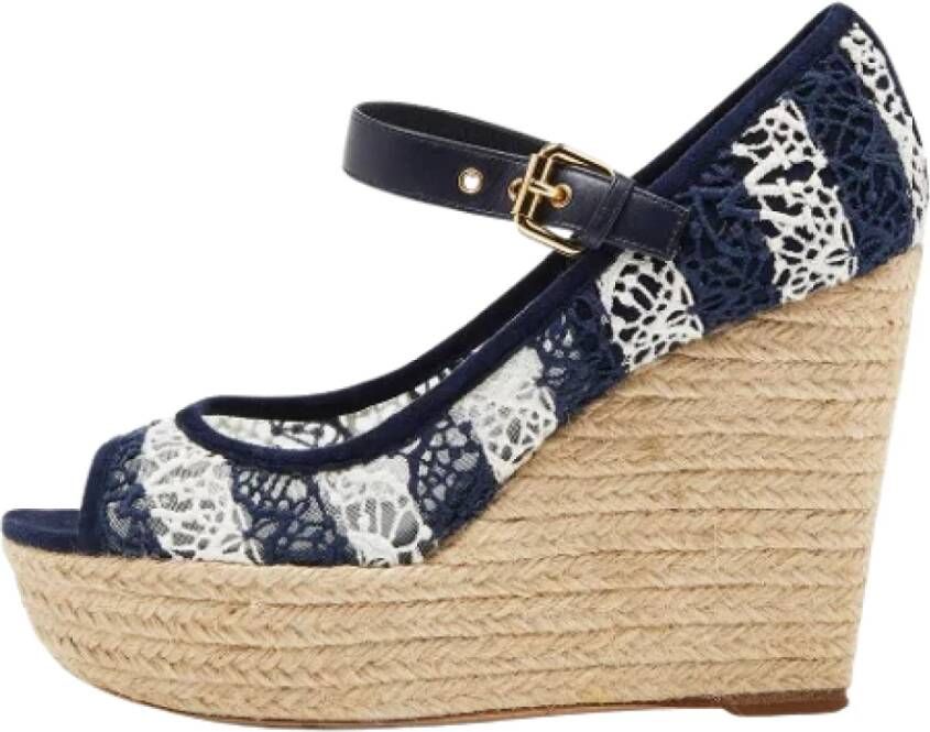 Louis Vuitton Vintage Pre-owned Fabric sandals Blue Dames