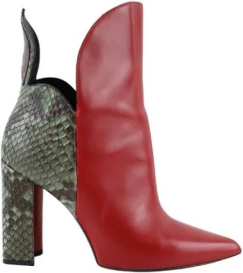 Louis Vuitton Vintage Pre-owned Leather boots Red Dames