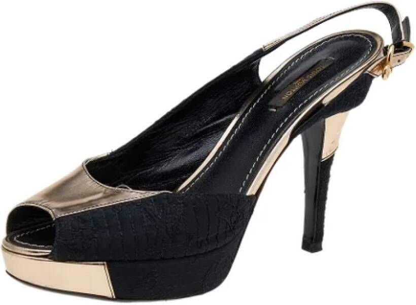 Louis Vuitton Vintage Pre-owned Leather sandals Black Dames