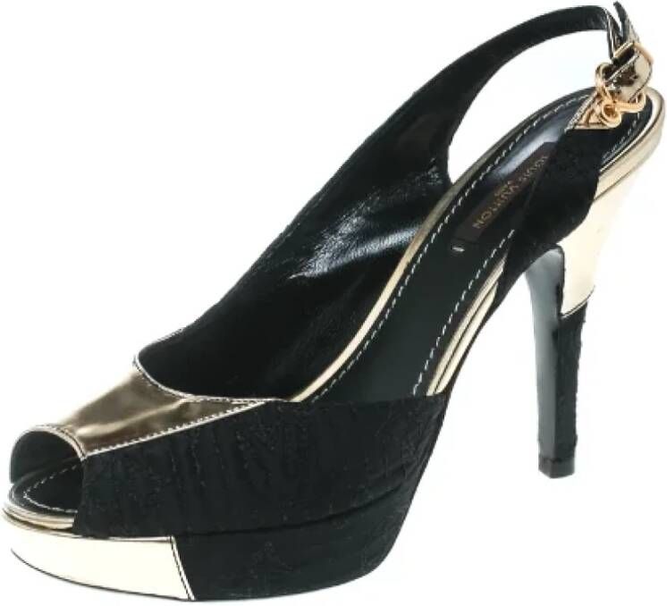 Louis Vuitton Vintage Pre-owned Leather sandals Black Dames