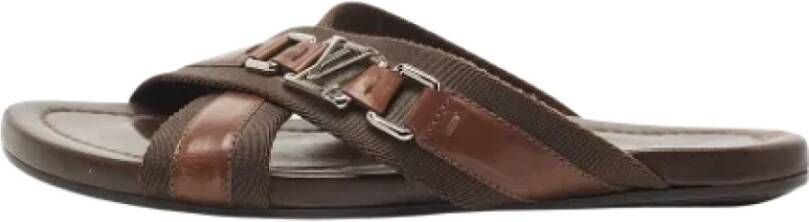 Louis Vuitton Vintage Pre-owned Leather sandals Brown Dames
