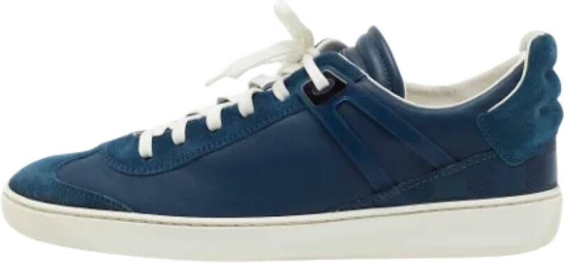 Louis Vuitton Vintage Pre-owned Leather sneakers Blue Dames