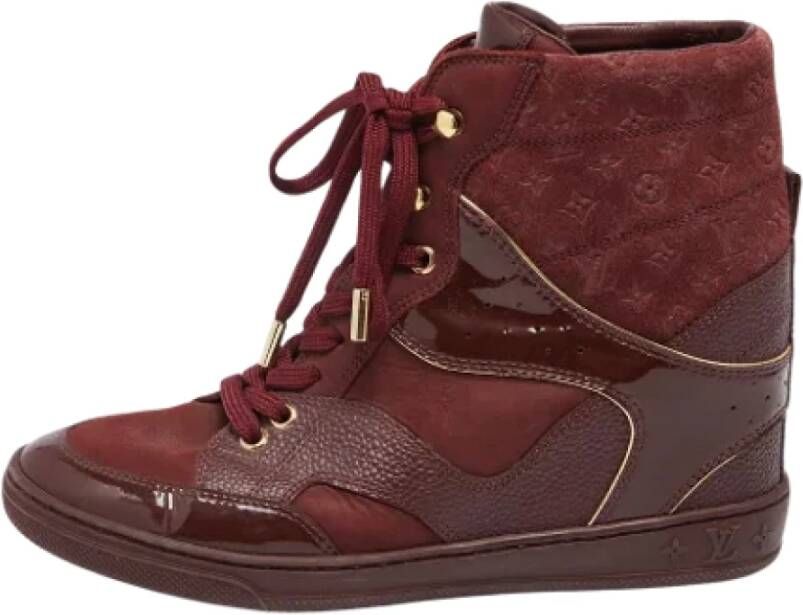 Louis Vuitton Vintage Pre-owned Leather sneakers Red Dames