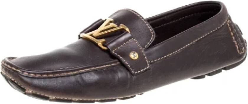 Louis Vuitton Vintage Pre-owned Platte schoenen Brown Heren