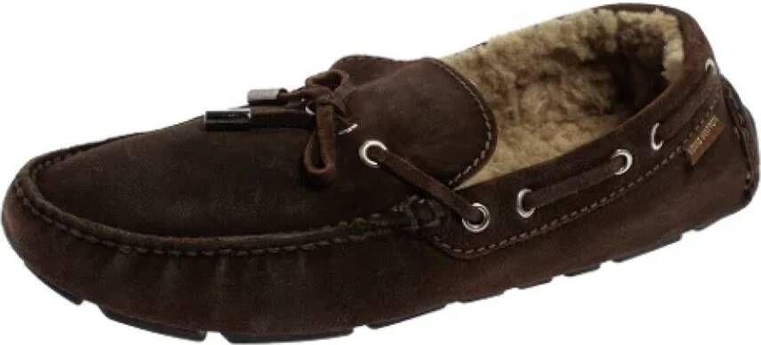 Louis Vuitton Vintage Pre-owned Platte Zoolschoenen Brown Heren
