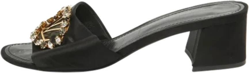 Louis Vuitton Vintage Pre-owned Satin sandals Black Dames