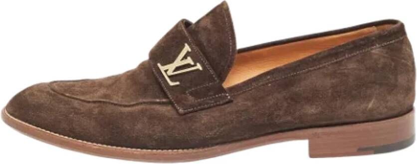 Louis Vuitton Vintage Pre-owned Suede flats Brown Heren