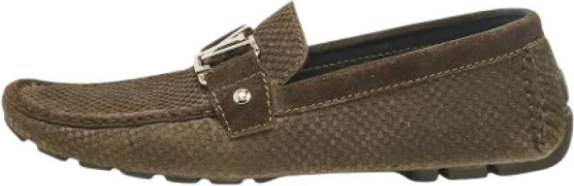 Louis Vuitton Vintage Pre-owned Suede flats Green Heren