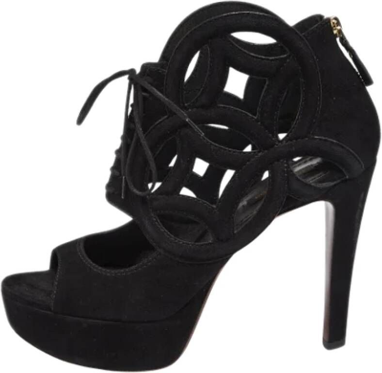 Louis Vuitton Vintage Pre-owned Suede sandals Black Dames