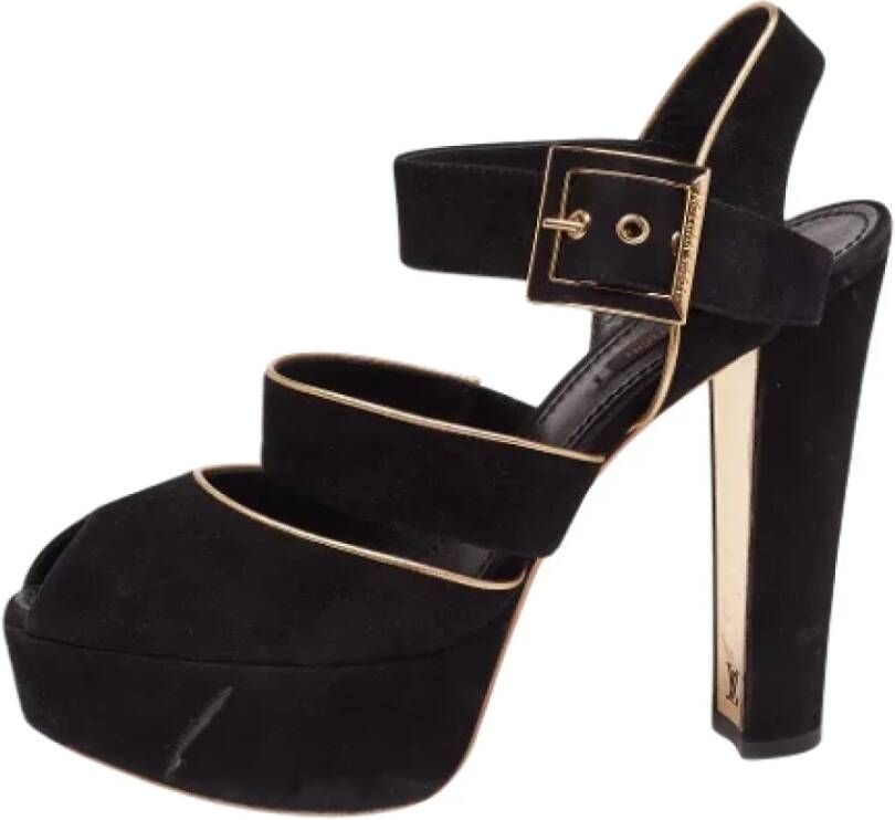 Louis Vuitton Vintage Pre-owned Suede sandals Black Dames