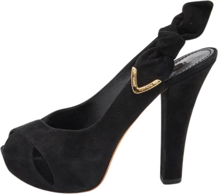Louis Vuitton Vintage Pre-owned Suede sandals Black Dames