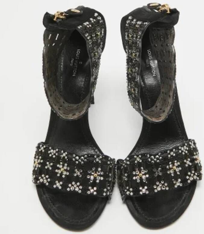 Louis Vuitton Vintage Pre-owned Suede sandals Black Dames